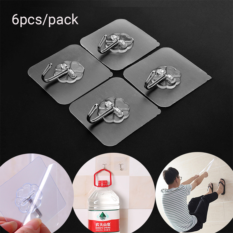 Set 6 Móc Treo Đồ Trong Suốt Chống Thấm Nước