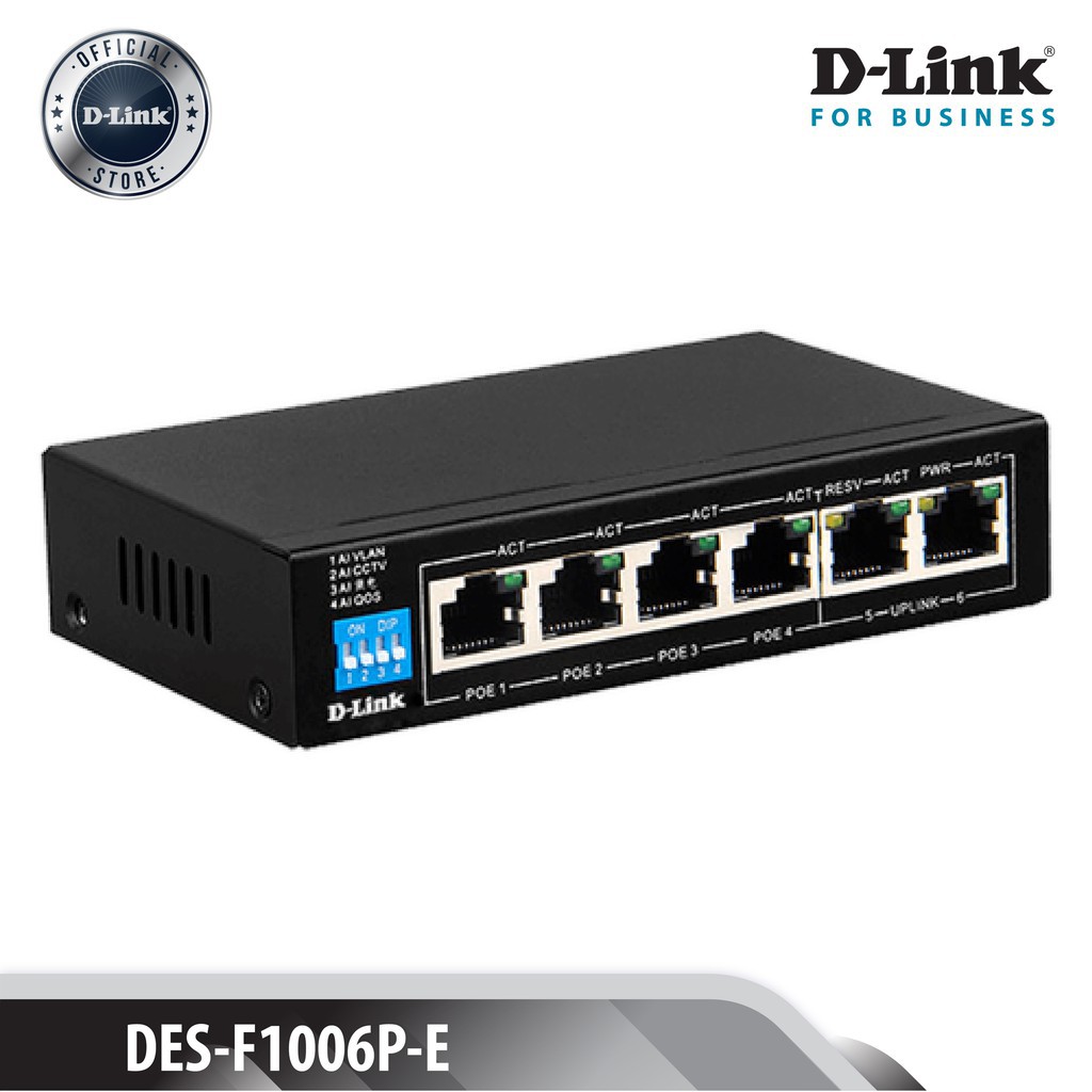 [Mã ELMSBC giảm 8% đơn 300K] Thiết bị mạng/ Switch POE D-Link 6P DES-F1006P