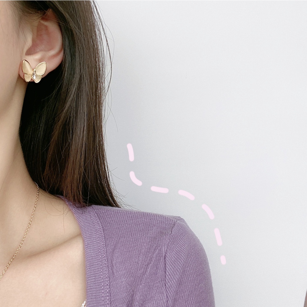 Bông tai hình bướm đính đá sang trọng cho nữ