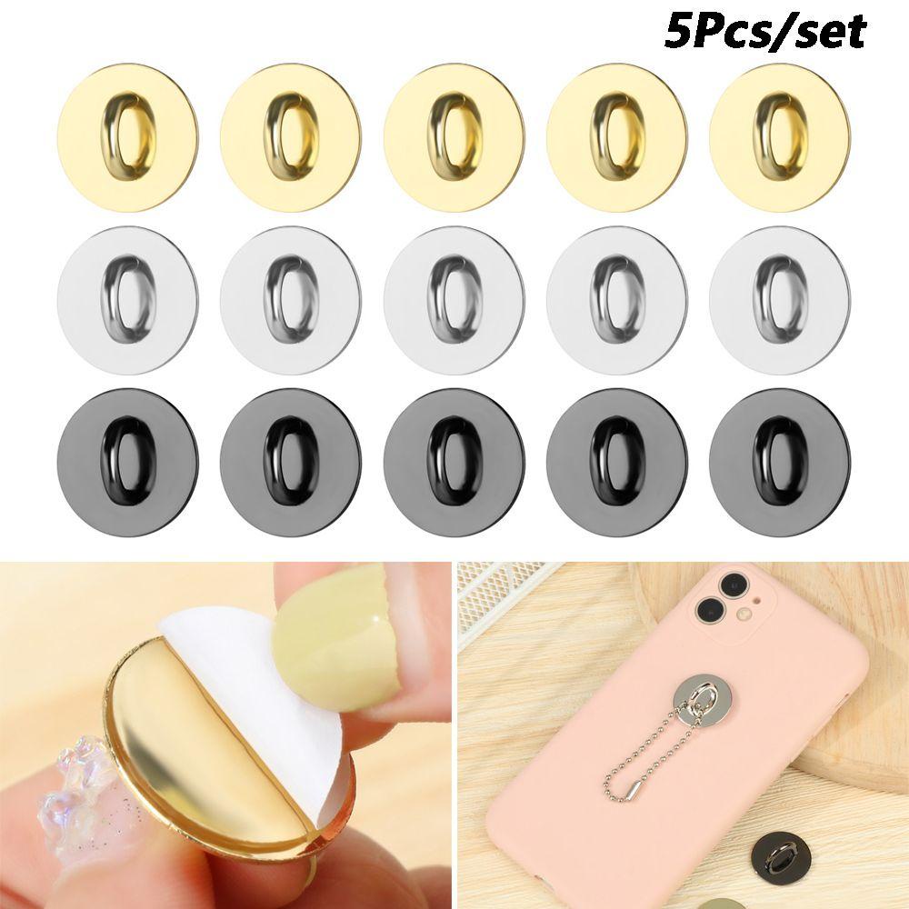 Set 5 Khóa Tròn Bằng Kim Loại Tự Dính Không Cần Khoan Lỗ Dùng Làm Mặt Dây Chuyền DIY