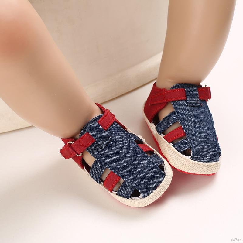 Sandal Khoét Lỗ Chống Trượt Mềm Mại Se7En Cho Bé Trai 0-18 Tháng Tuổi