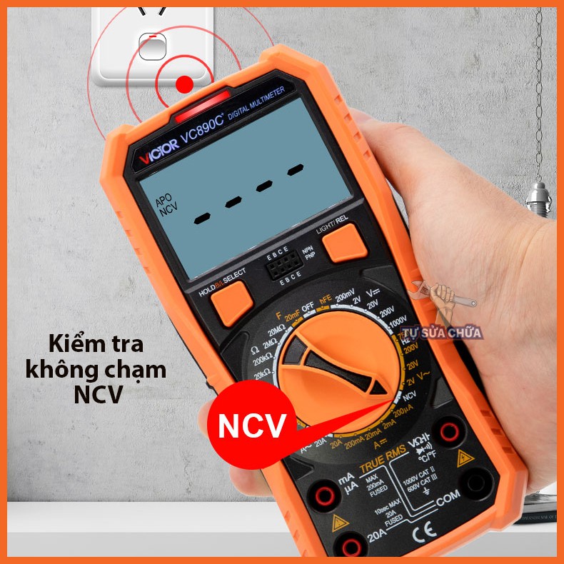 Đồng hồ vạn năng điện tử cao cấp Victor 890 Cảm biến NCV dò điện không tiếp xúc, đo đa năng, hàng loại xịn