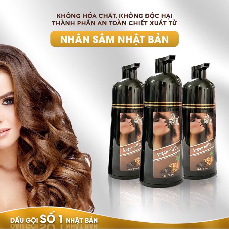 Dầu Gội Phủ Bạc màu nâu Dầu gội phủ bạc nhân sâm từ Nhật Bản