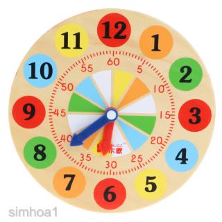 Wooden Time Learning Clock Montessori Teaching Aids for Baby Toddler