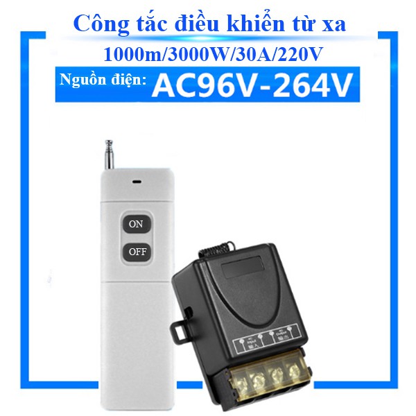 Công tắc điều khiển từ xa 1 Km  Rf 1000m/ 3000w/30A/220V