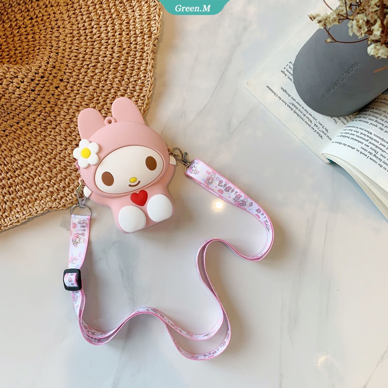 Sanrio Túi Đeo Chéo Đựng Tiền Xu Chất Liệu Silicon Hình Cinnamoroll Keroppi Kuromi Thời Trang