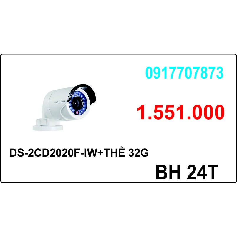 CAMERA HIKVISION DS-2CD2020F-IW + THẺ 32G