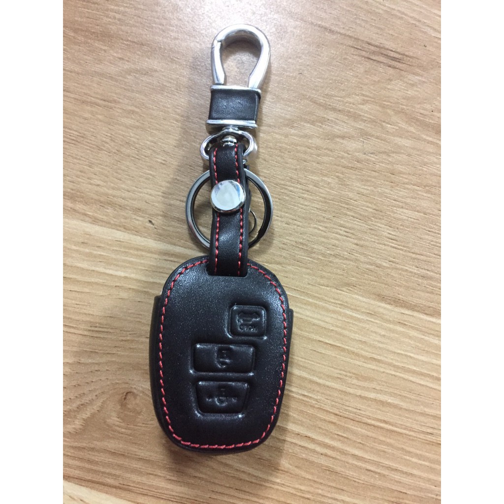 korea bao da chìa khóa đen đỏ xe Vios 2018-2019- chìa thẳng phụ kiện đồ chơi ô tô korea
