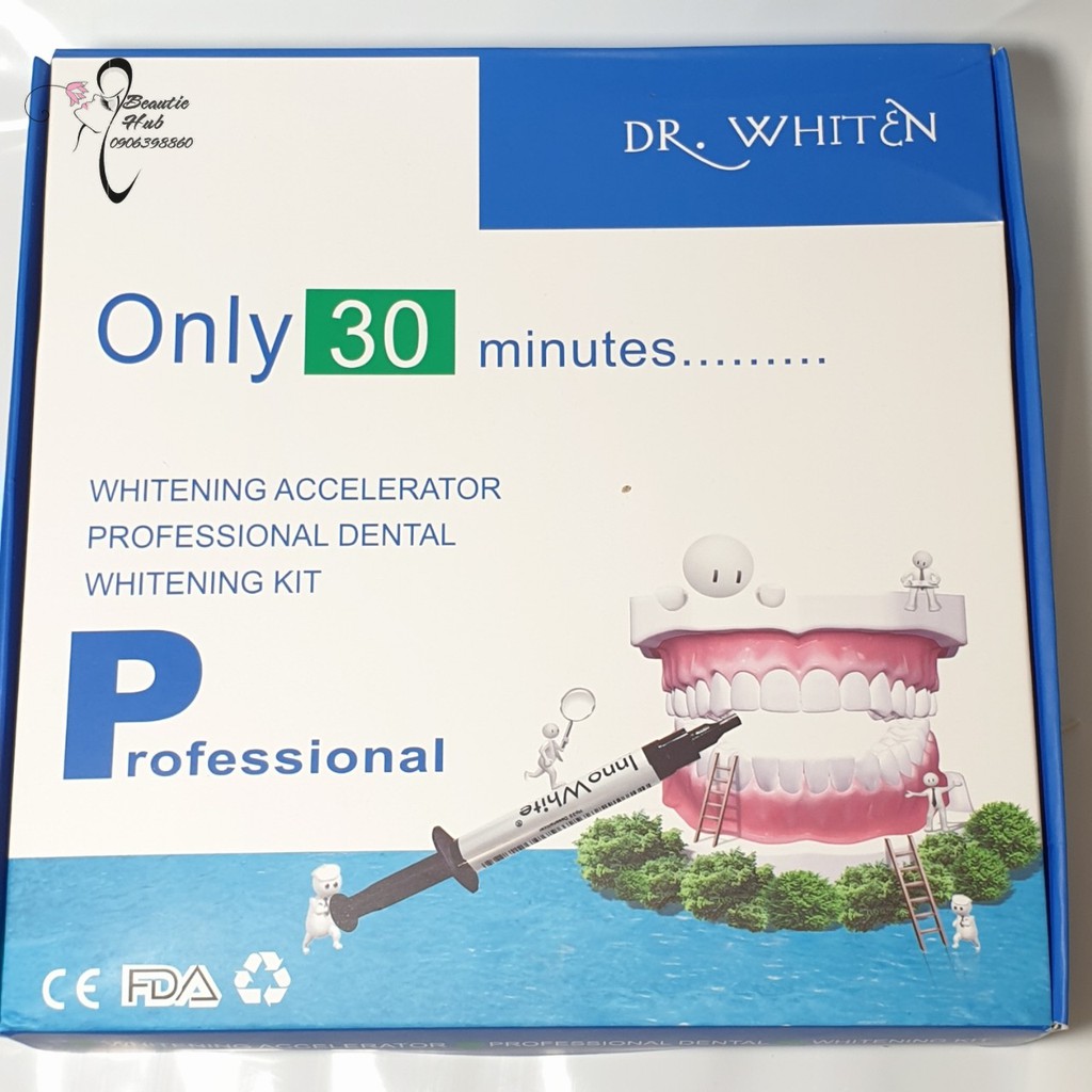 Bộ Kit tẩy Trắng Răng nhanh và hiệu quả Dr.Whiten Drwhiten trong 30 phút dùng trong Nha Khoa, Spa Thẩm Mỹ Viện