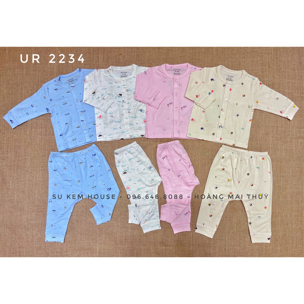 Bộ quần áo cài giữa dài tay Uala&Rogo UR2234 vải petit họa tiết