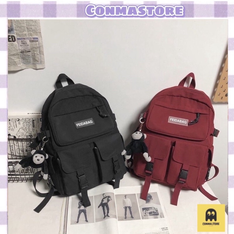 Balo đi học ulzzang siêu xinh MrMi bag Ver 2  HÀNG CÓ SẴN  2 màu đen-trắng