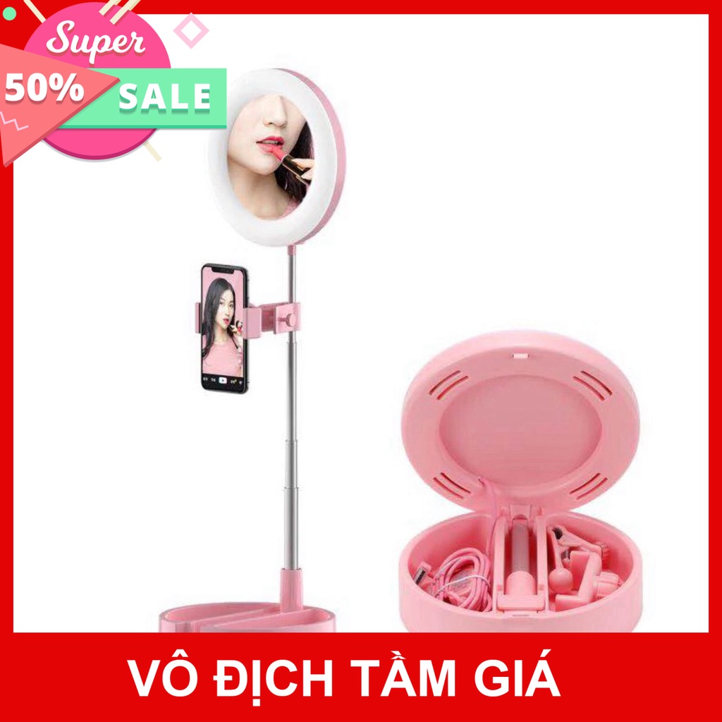 (Sale) Đèn Livestream Gấp Gọn, Đèn Led, Đèn Chỉnh 3 Màu,Có Gương Trang Điểm. Livestream, Tiktok, Bigo, FB P TGPK8999