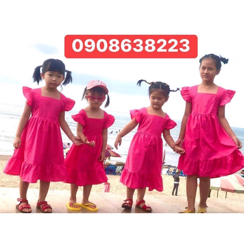 Váy maxi Hồng 12-35kg