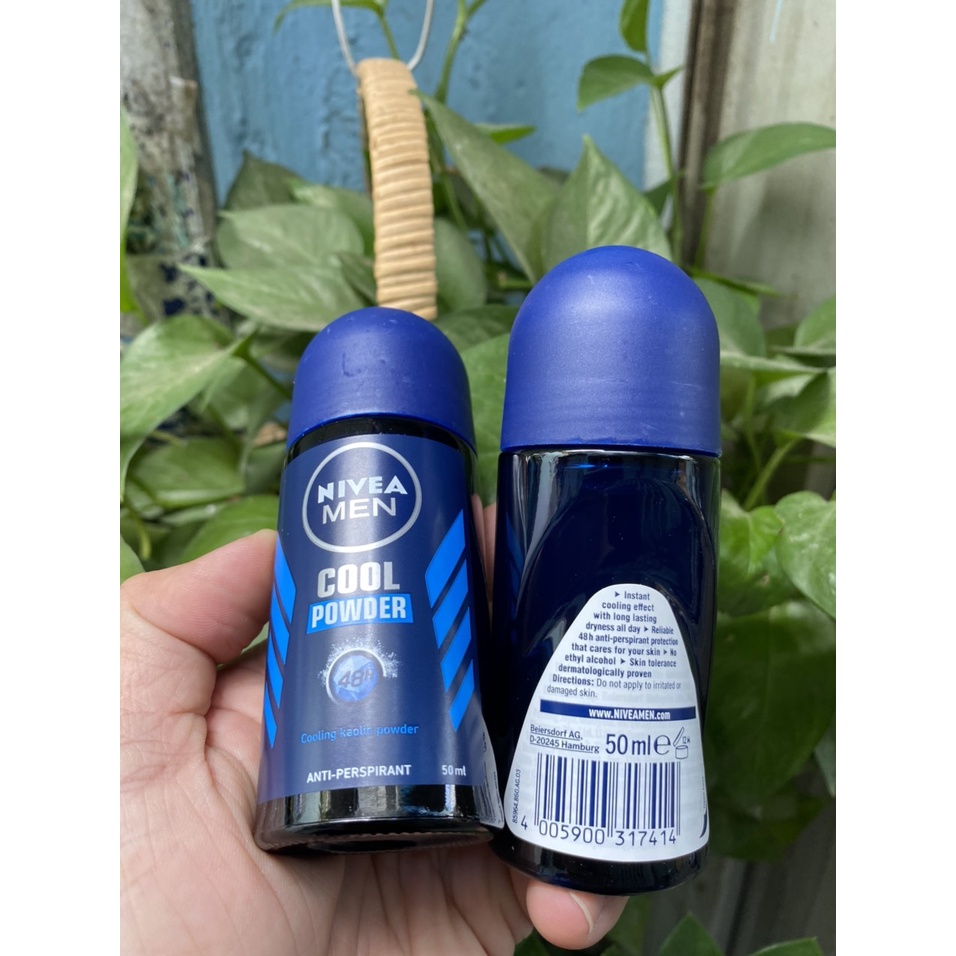 Lăn khử mùi NIVEA MEN Cool Powder hương dịu nhẹ 50ml chính hãng