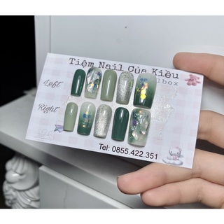 Nail box xanh mix xà cừ