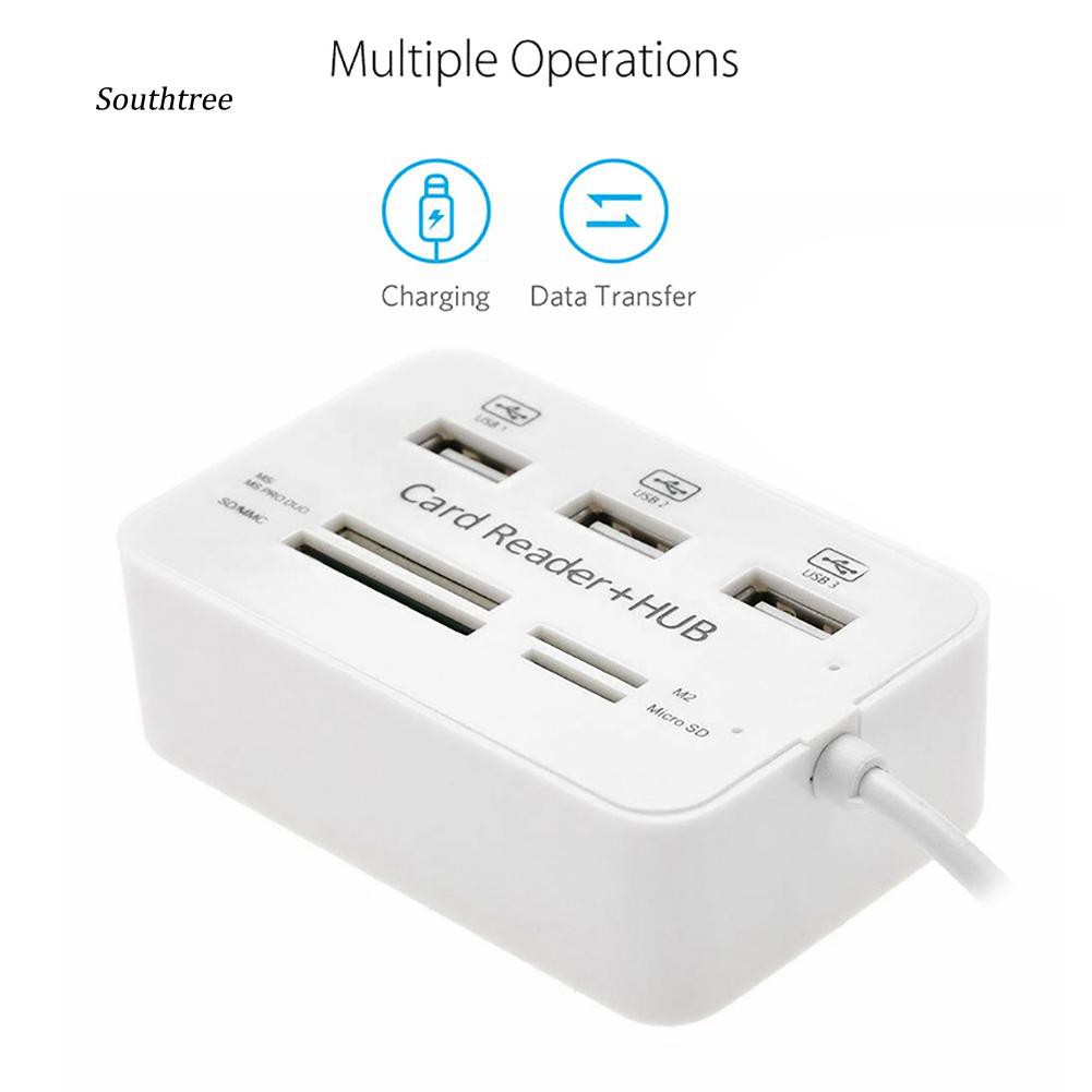 Bộ chia tách đầu USB Type C thành 3 cổng USB 2.0 có khe đọc thẻ nhớ SD/TF | BigBuy360 - bigbuy360.vn