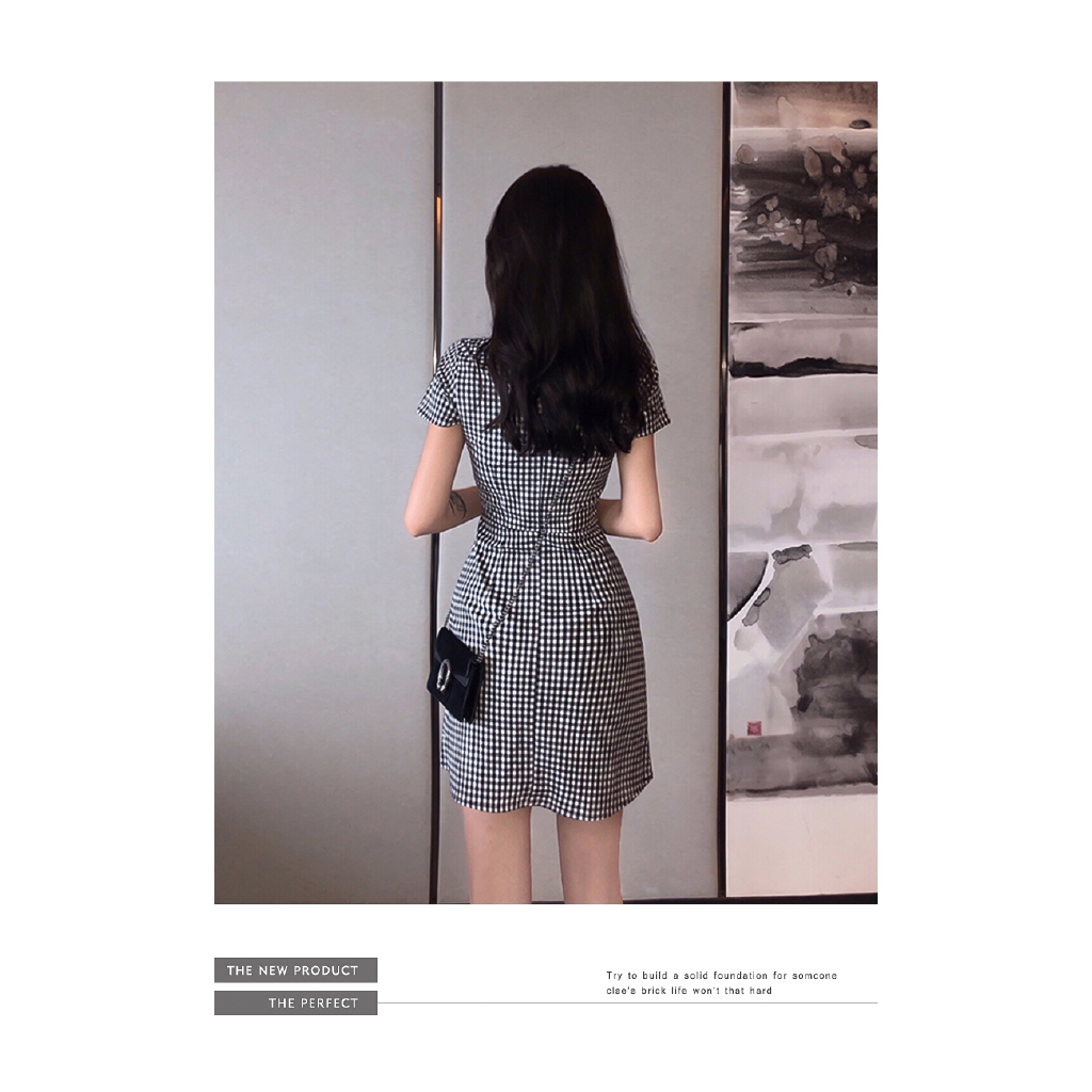 SUXI Đầm nữ đơn giản cổ điển thời trang phong cách Hàn Quốc