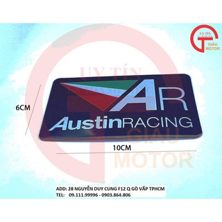 MIẾNG TEM NHÔM CHỮ AUSTIN RACING DÁN TRANG TRÍ XE SIÊU CHẮC
