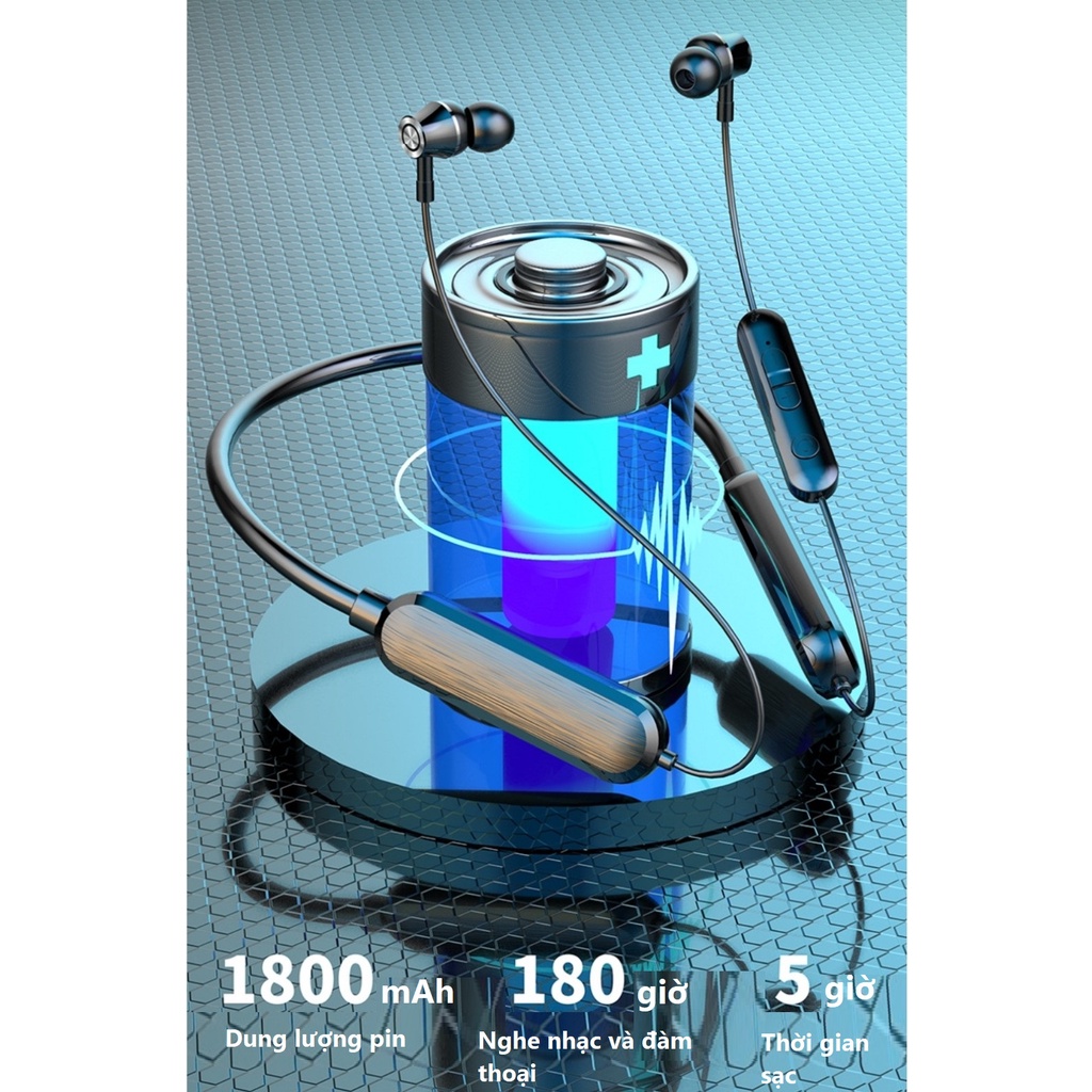 Tai Nghe Bluetooth 5.2 Pin Khủng 1800mAh , Nghe Nhạc, Đàm Thoại Lên Đến 180 Giờ , Hỗ Trợ Khe Cắm Thẻ Nhớ