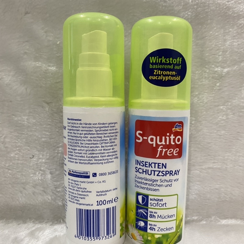 Xịt Chống Muỗi, Côn trùng Squito Free Đức cho bé từ 1 tuổi - 100ml