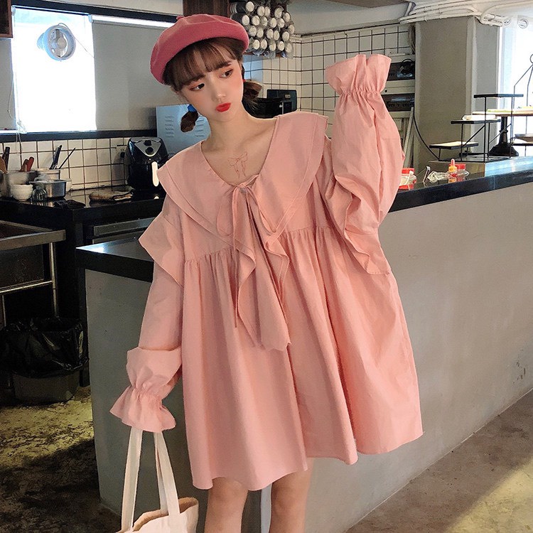 [Mã FAMARAL1 giảm 10K đơn 50K] [ẢNH THẬT] - Áo sơ mi dấu quần babydoll tiểu thư ulzzang - SM26 - jannahouse