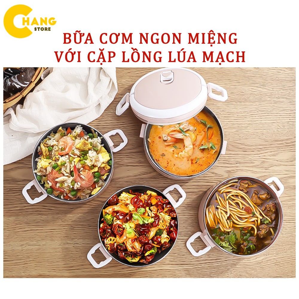 Cặp Lồng Lúa Mạch 4 Tầng Giữ Nhiệt Cao Cấp Tiện Ích