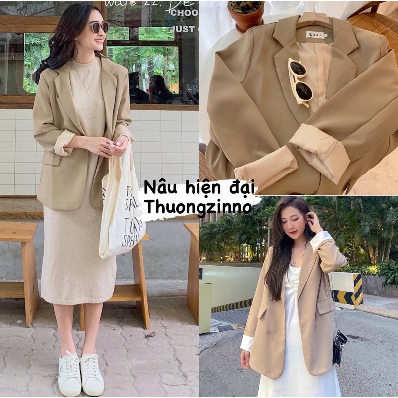 [Ảnh thật/Video] Áo Vest trơn/kẻ thanh lịch loại đẹp màu xinh Áo khoác Blazer nữ