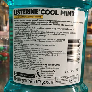 Nước súc miệng Listerine Cool Mint 750ml