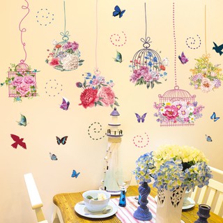 Decal dán tường hoa ngũ sắc