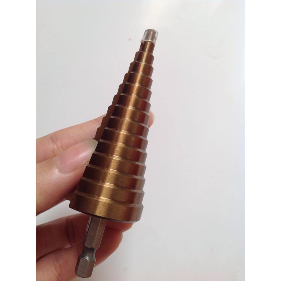 Mũi khoan tháp thẳng bằng thép gió HSS mạ coban M35 phi 4-32mm