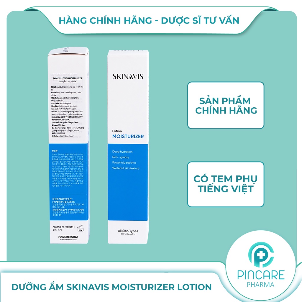 Dưỡng ẩm cho da dầu mụn Skinavis Moisturizer Lotion 60ml  - Hàng chính hãng - Nhà thuốc PinCare