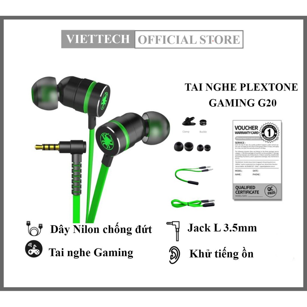 Tai Nghe Gaming Nhét Tai Plextone G20 - New Edition 2019 - Chính Hãng