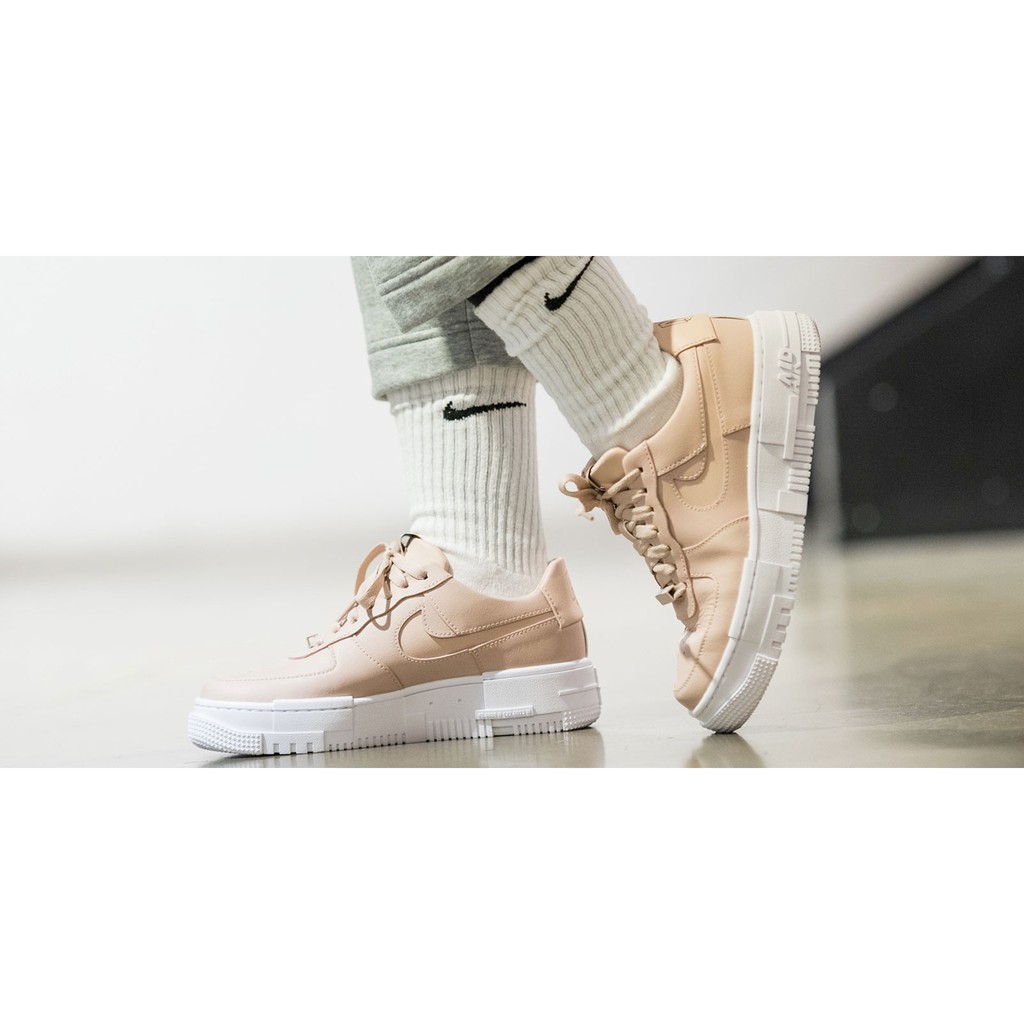 (AUTHENTIC 100%) Giày Sneaker Thể Thao NIKE Wmns Air Force 1 'Pixel Particle Beige' CK6649-200 Chính Hãng 100%