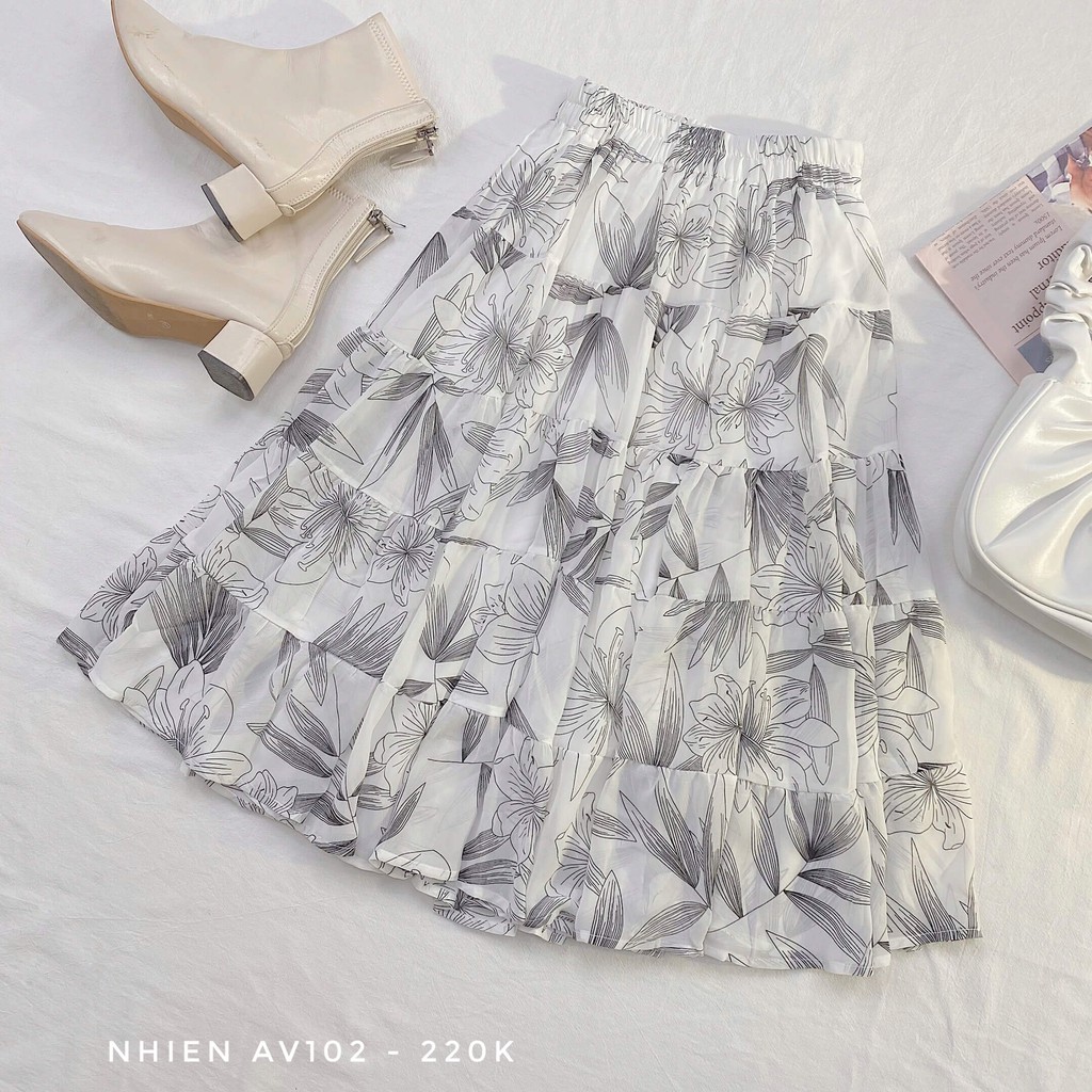 Chân Váy Hoa Tầng_Nhienvintage AV102 | BigBuy360 - bigbuy360.vn