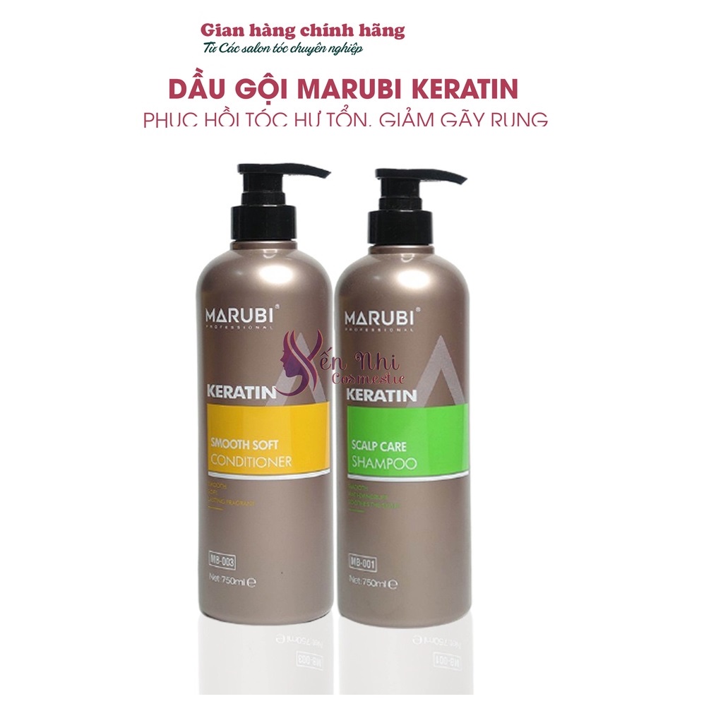 Dầu gội Marubi phục hồi hư tổn giảm rụng tóc Marubi keratin 750ml chính hãng