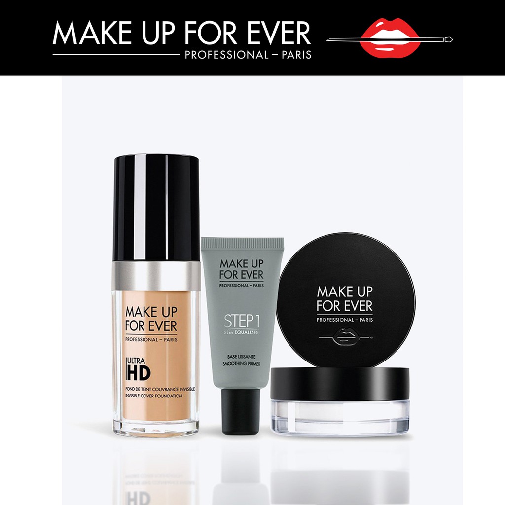 [Mã FMCGM100 - 10% đơn 500K] Make Up For Ever- Bộ Ultra HD Kit gồm Kem nền 30ml + Kem lót 15ml + Phấn phủ 4gr | BigBuy360 - bigbuy360.vn