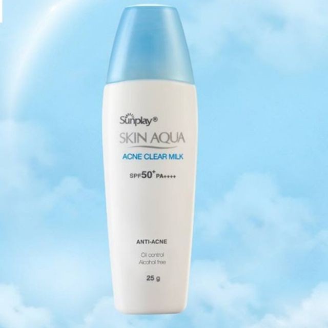 Kem chống nắng Sunplay Skin Aqua Acne Clear Milk cho da kiềm dầu (25g)