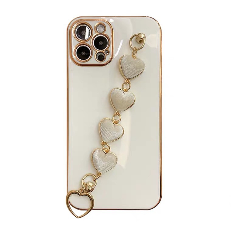 CHAIN Ốp điện thoại mềm mạ màu có dây đeo tay cho Iphone 7 8 7 Plus 8 Plus 11 11 Pro 11 Pro Max Xr X/Xs Xs Max 12 PRO MAX