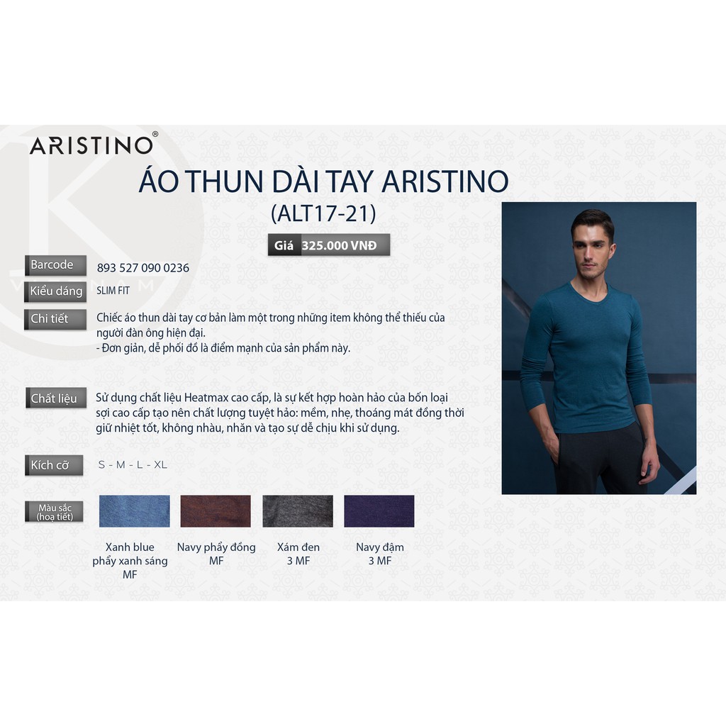 Áo thun dài tay Aristino mã ALT17-21 giá 325k | BigBuy360 - bigbuy360.vn