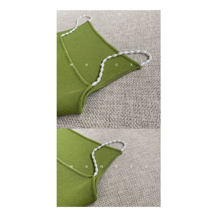 Đầm dệt kim hai dây dáng dài đính ngọc trai thời trang thu đông Pháp  cho nữ