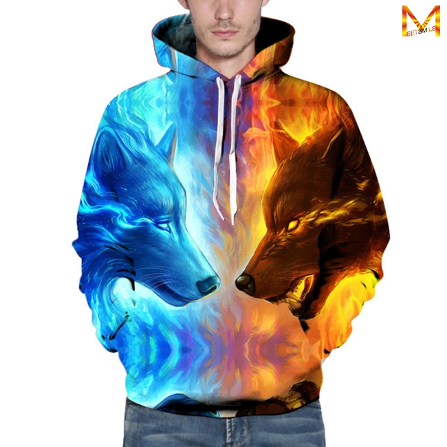 Áo hoodie in hình sói 3D ấn tượng | BigBuy360 - bigbuy360.vn
