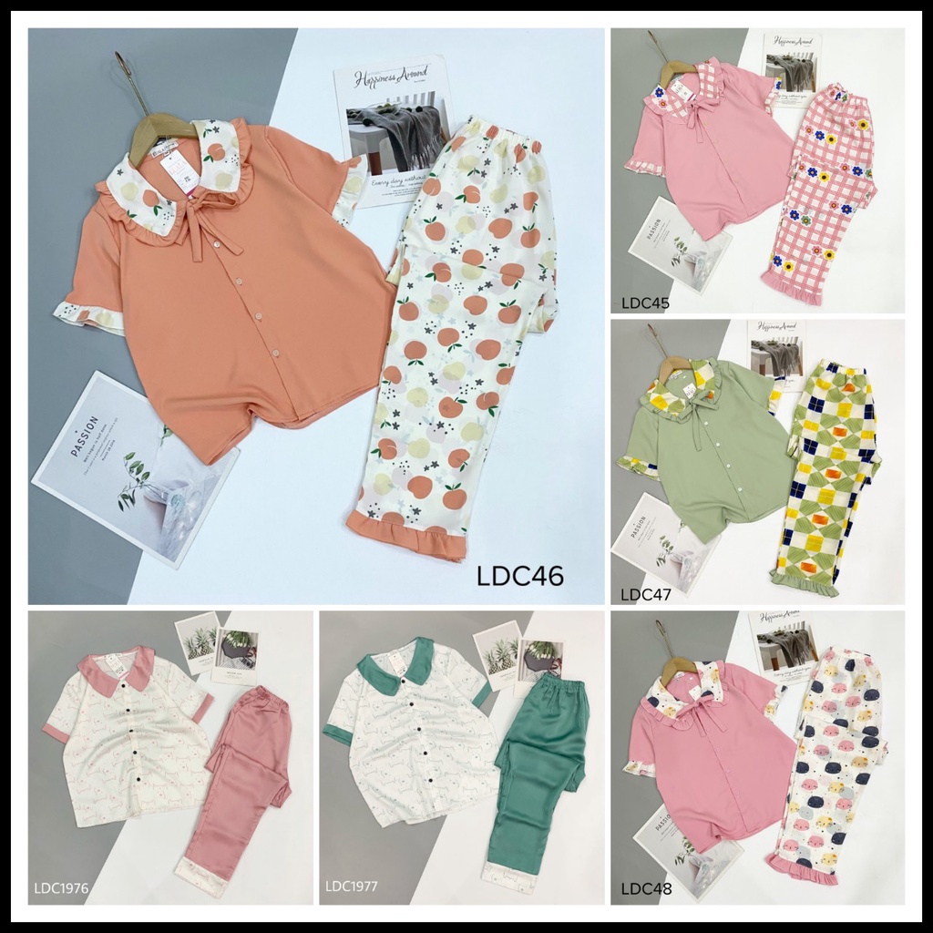 Đồ bộ Pijama cổ sen lụa mangocao cấp