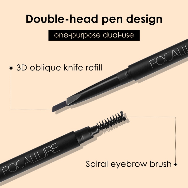 Bộ 3 mảnh FOCALLURE Eye Chứa bút kẻ mắt + chì kẻ mày + mascara