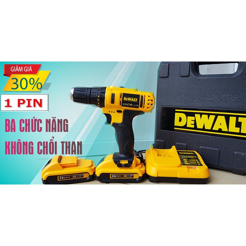 Máy khoan bê tông dùng pin, Máy khoan bê tông búa DEWALT 24V - 1 PIN