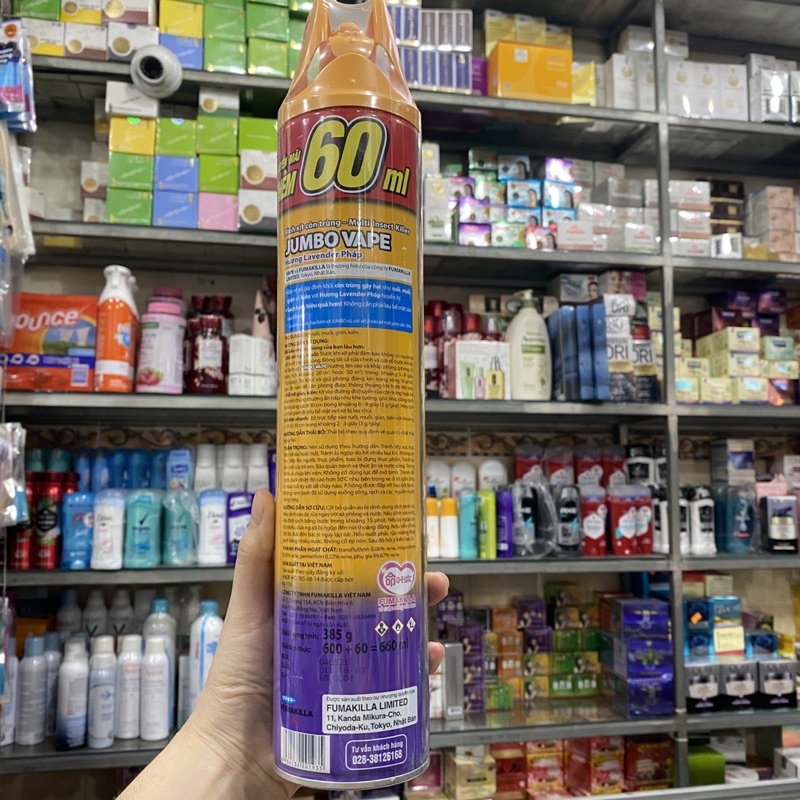 Bình xịt côn trùng Jumbo Vape SUPER hương lavender pháp 600ml