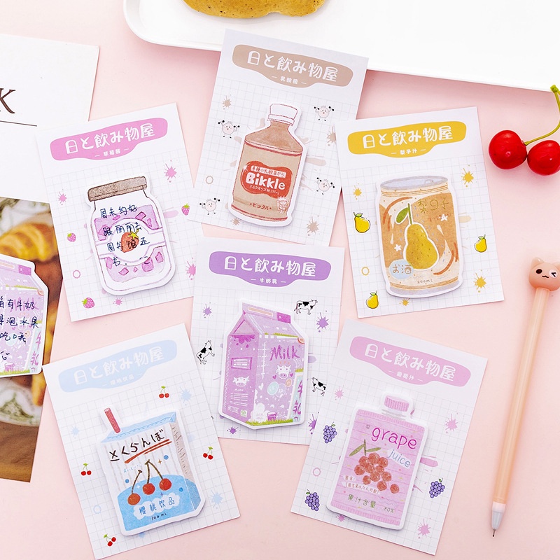 &lt;Ảnh Thật Shop Chụp&gt; Sticker Giấy Note Hình Nước Giải Khát Dán Trang Trí Sổ Tay Nhật Ký Điện Thoại Đáng Yêu T707