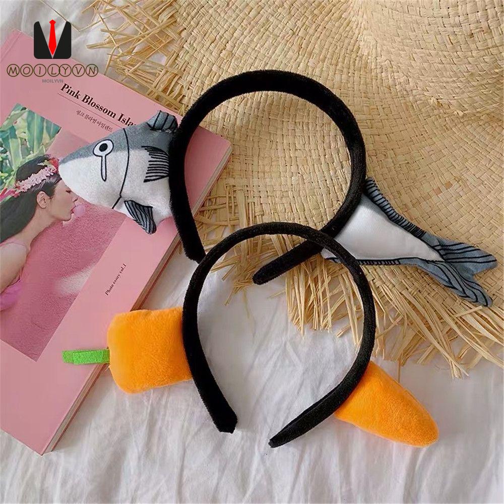 Băng đô cài tóc hình cá mập/ cà rốt vui nhộn dễ thương cho nữ