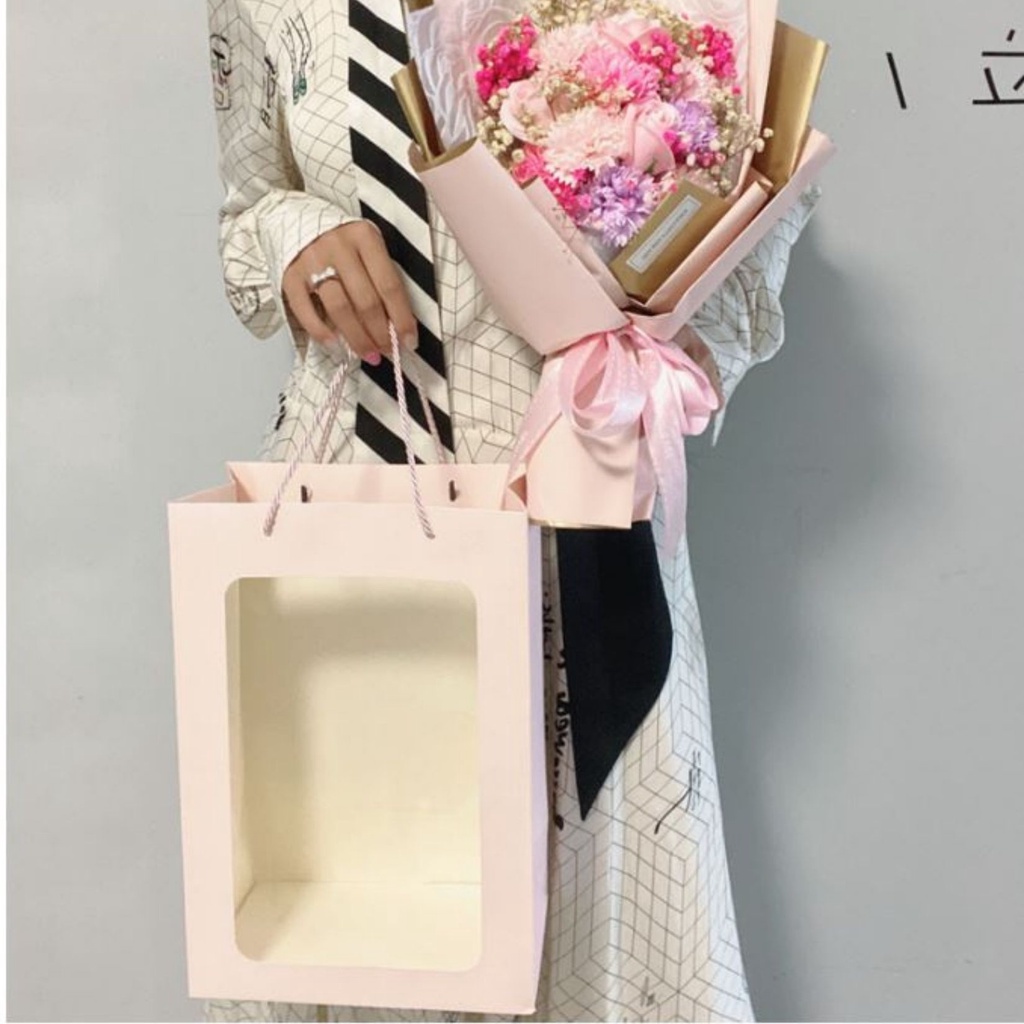 Túi Đựng Quà Tặng Mặt Mica Trong Suốt Túi Đựng Bearbrick Mô Hình Cao 36cm