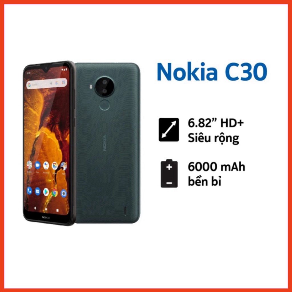 Điện thoại di động Nokia C30 TA-1359 DS 3/32 VN Xanh lục (Green) (siêu ưu đãi)