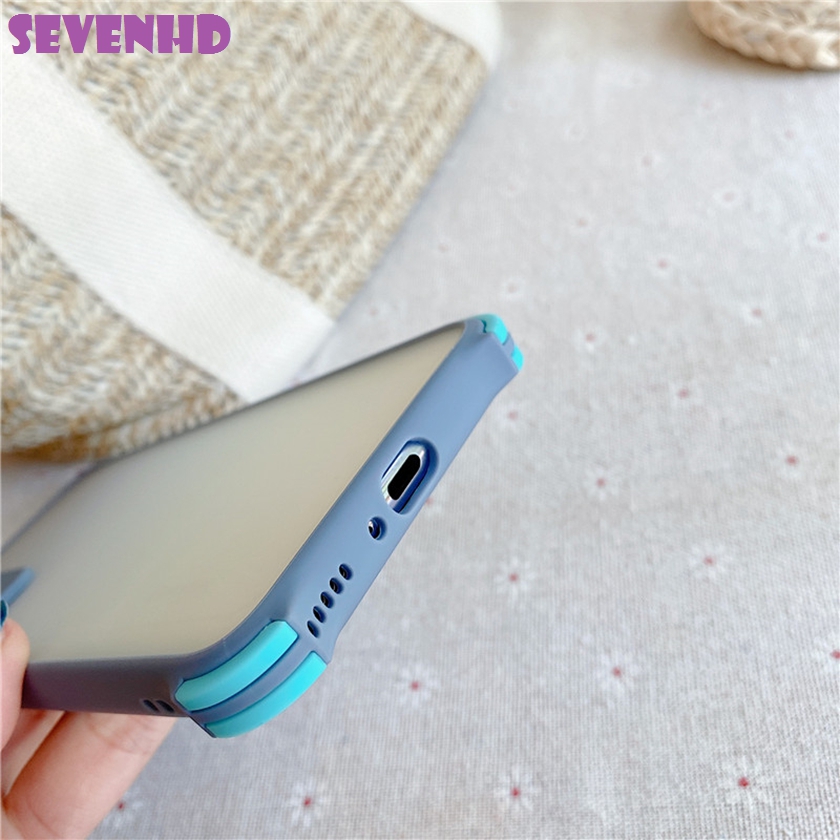 👏Ready Stock🎀 Ốp điện thoại trong mờ viền màu kẹo 4 góc chống rơi cho Redmi 9C 9A 9 8A 8